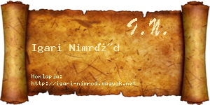 Igari Nimród névjegykártya